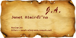Jenet Almiréna névjegykártya